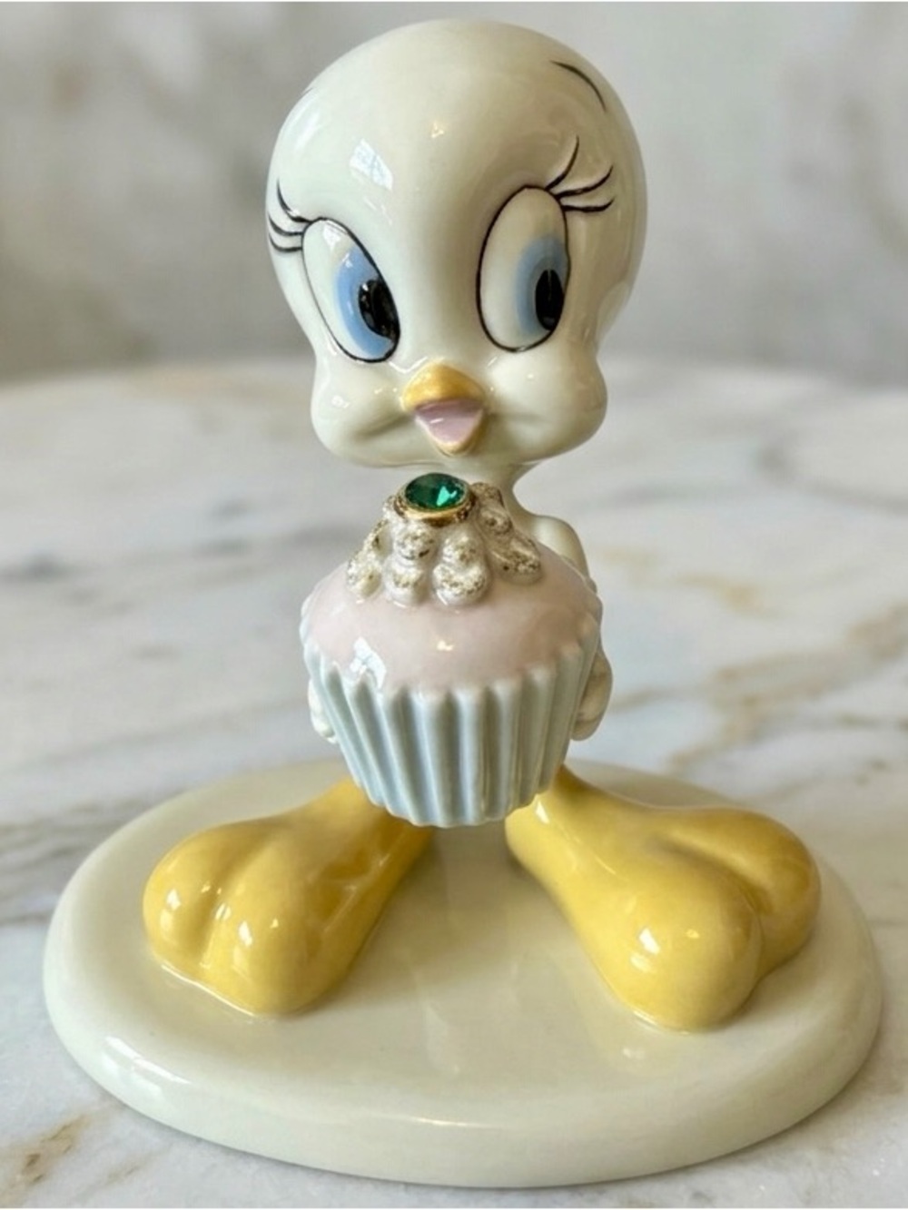 Lenox Tweety Bird Emerald Cupcake Figurine | Retired Looney Tunes Collectible